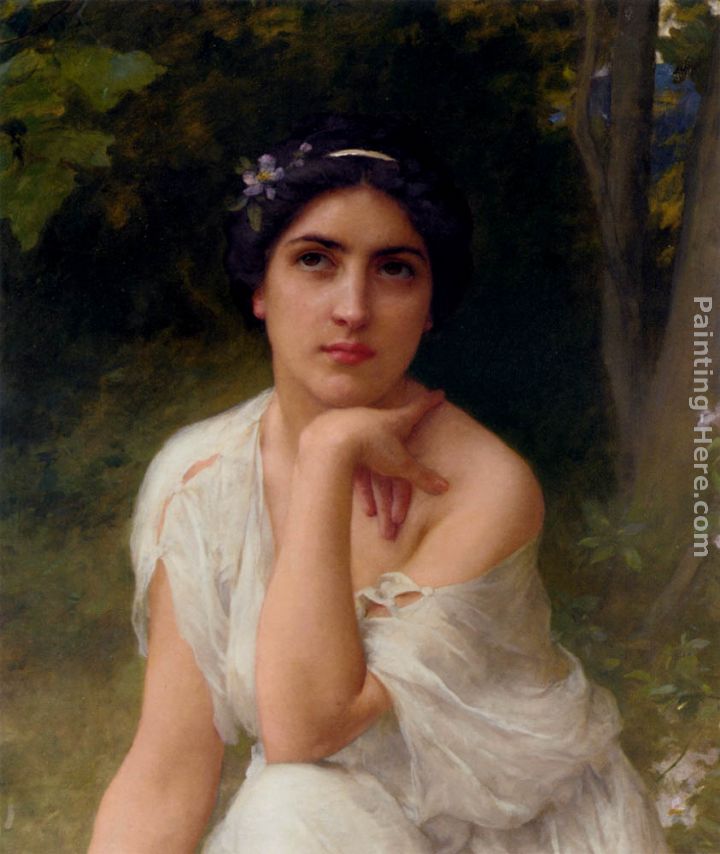 Pensive painting - Charles Amable Lenoir Pensive art painting